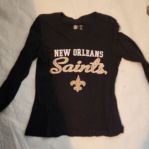 NFL New Orleans Saints Women's Black Long Sleeve Tee